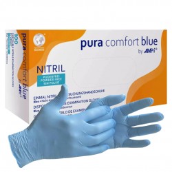 AMPri pura comfort nitril kesztyű, kék, 100 db