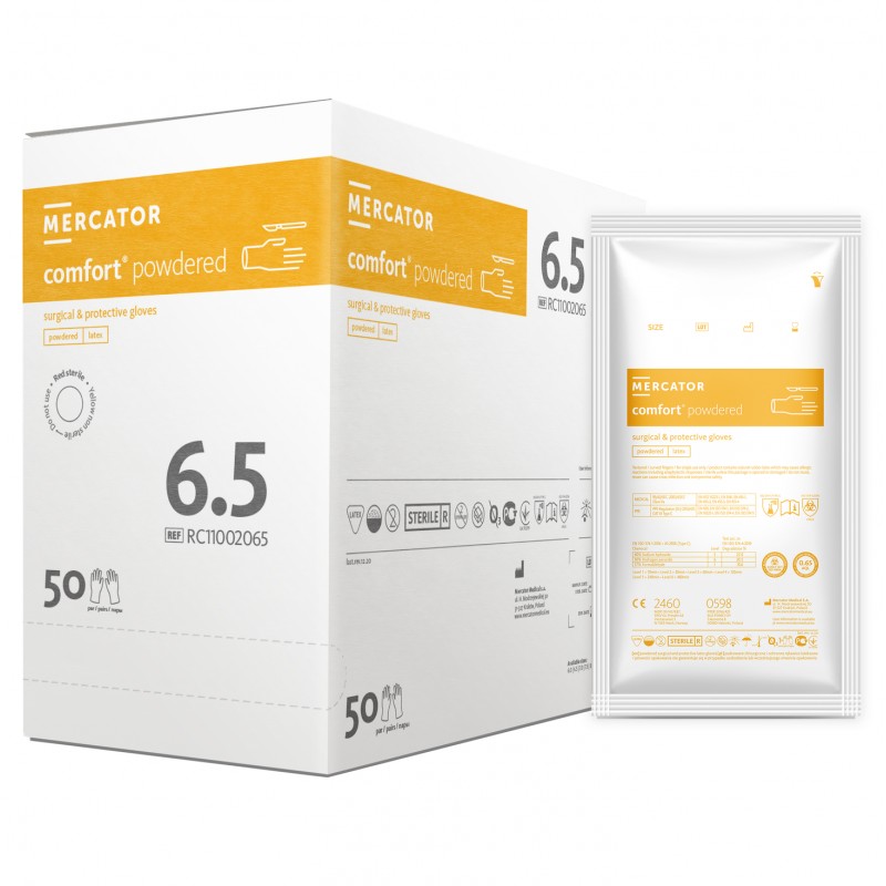 Mercator comfort steril, latex műtéti kesztyű, 50 pár